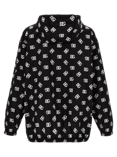Dolce & Gabbana Logo Print Hooded Jacket