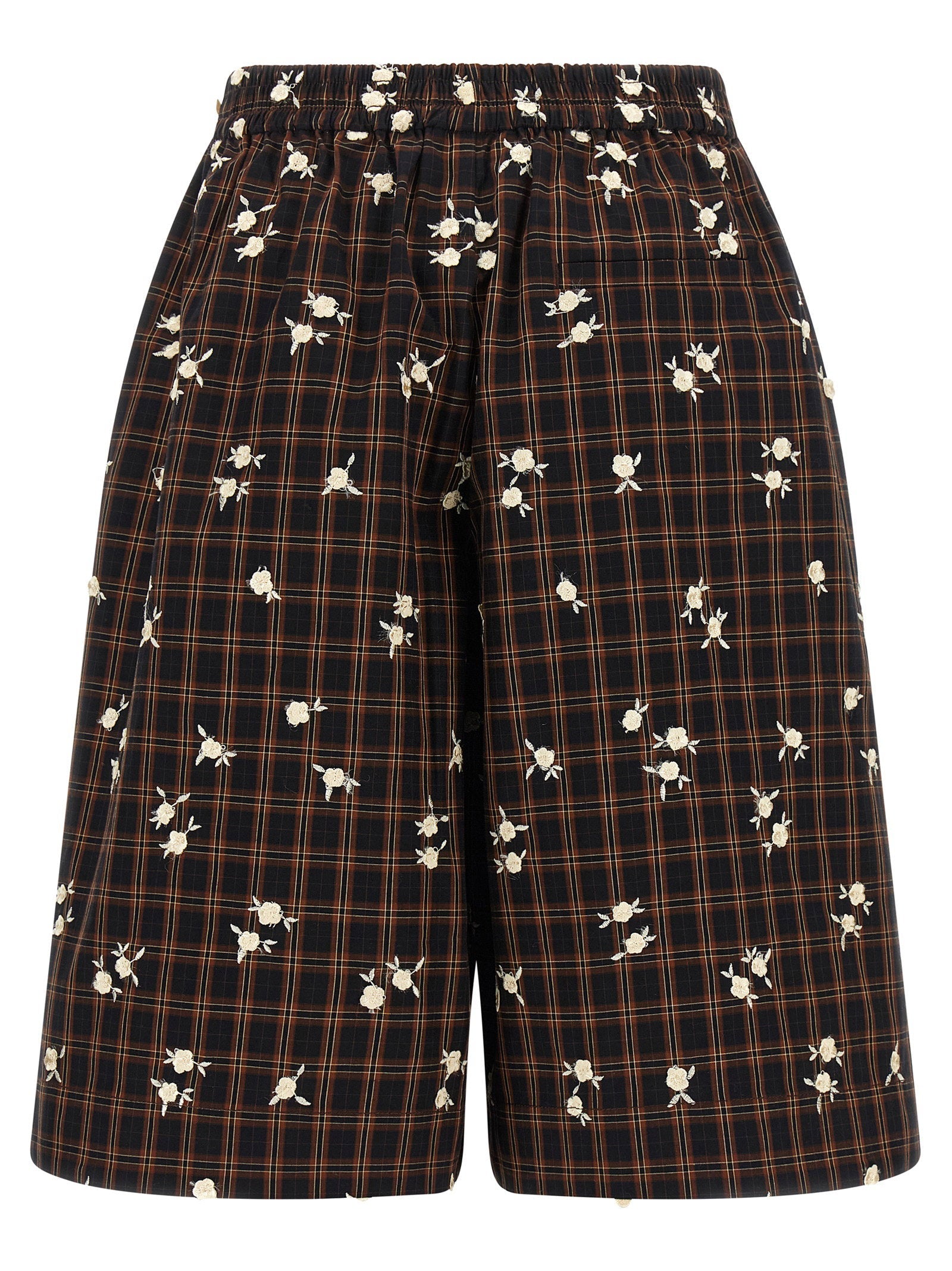 Ganni Check Flower Bermuda Shorts