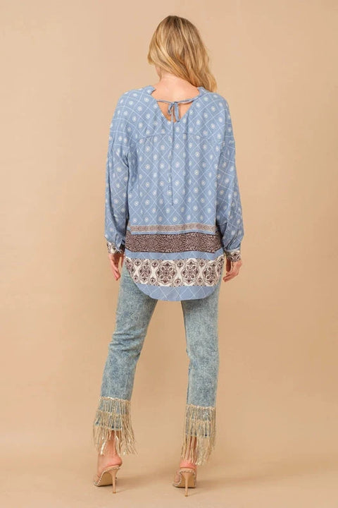 Garment Washed Side Sequin Tape Fringe Denim Jeans Med Wash