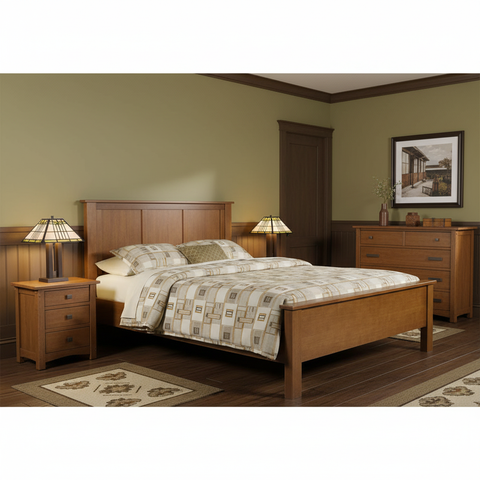 Mission Oak Panel Bed - Michael's Cherry