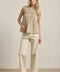 Gingham Ruffle Blouse - Beige