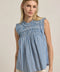 Gingham Ruffle Blouse - Blue