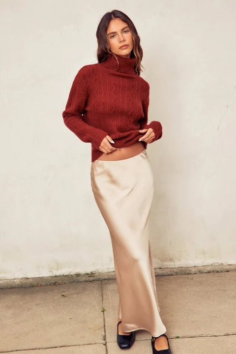 Going Out Pull On Maxi Skirt - CHAMPAGNE