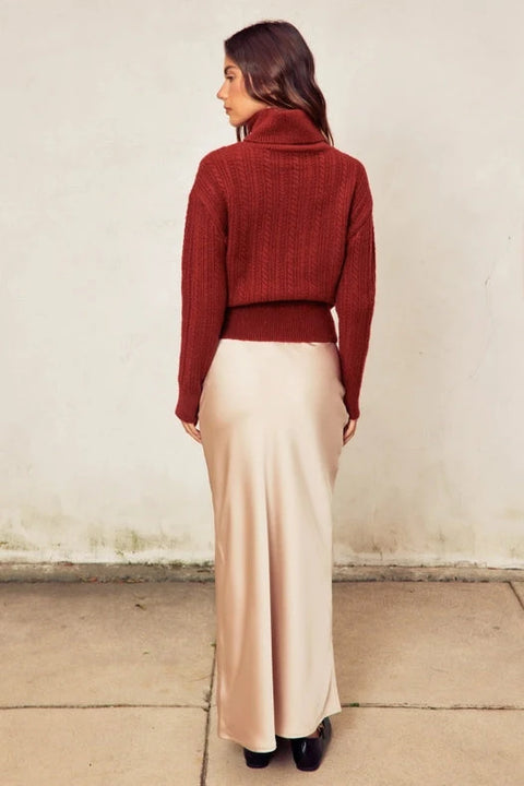 Going Out Pull On Maxi Skirt - CHAMPAGNE
