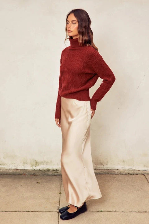Going Out Pull On Maxi Skirt - CHAMPAGNE
