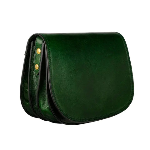 Green Leather Cross Body Bag - Moonfleet