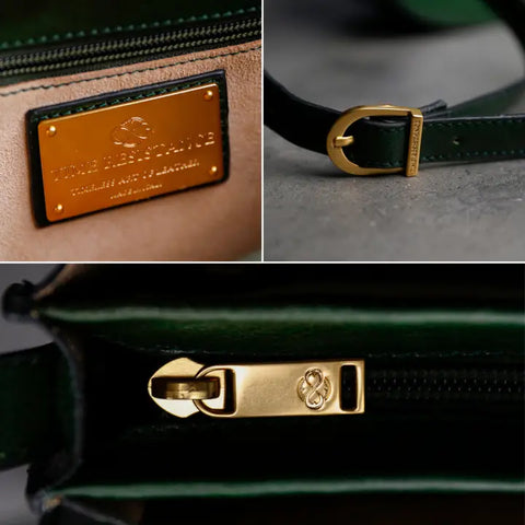 Green Leather Cross Body Bag - Moonfleet