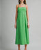 Scalloped Trim Midi Dress in Green