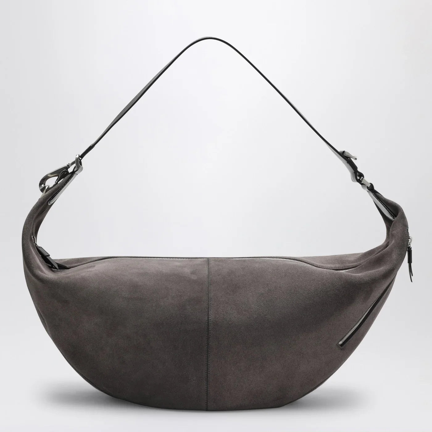 Greige Suede Clip Bag for Everyday Use