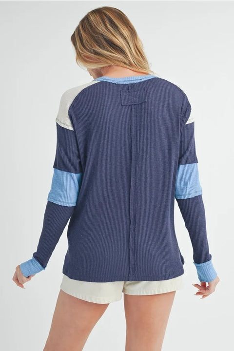 Gretel Colorblock Layering Top - Blue