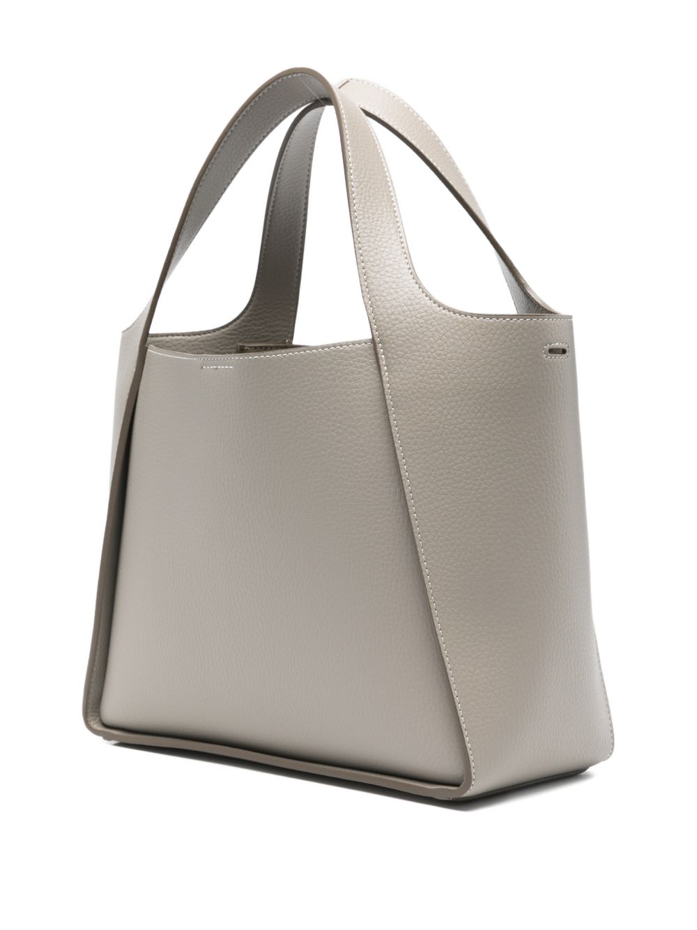 Grey Grained Tote Bag with Detachable Strap for Everyday Use