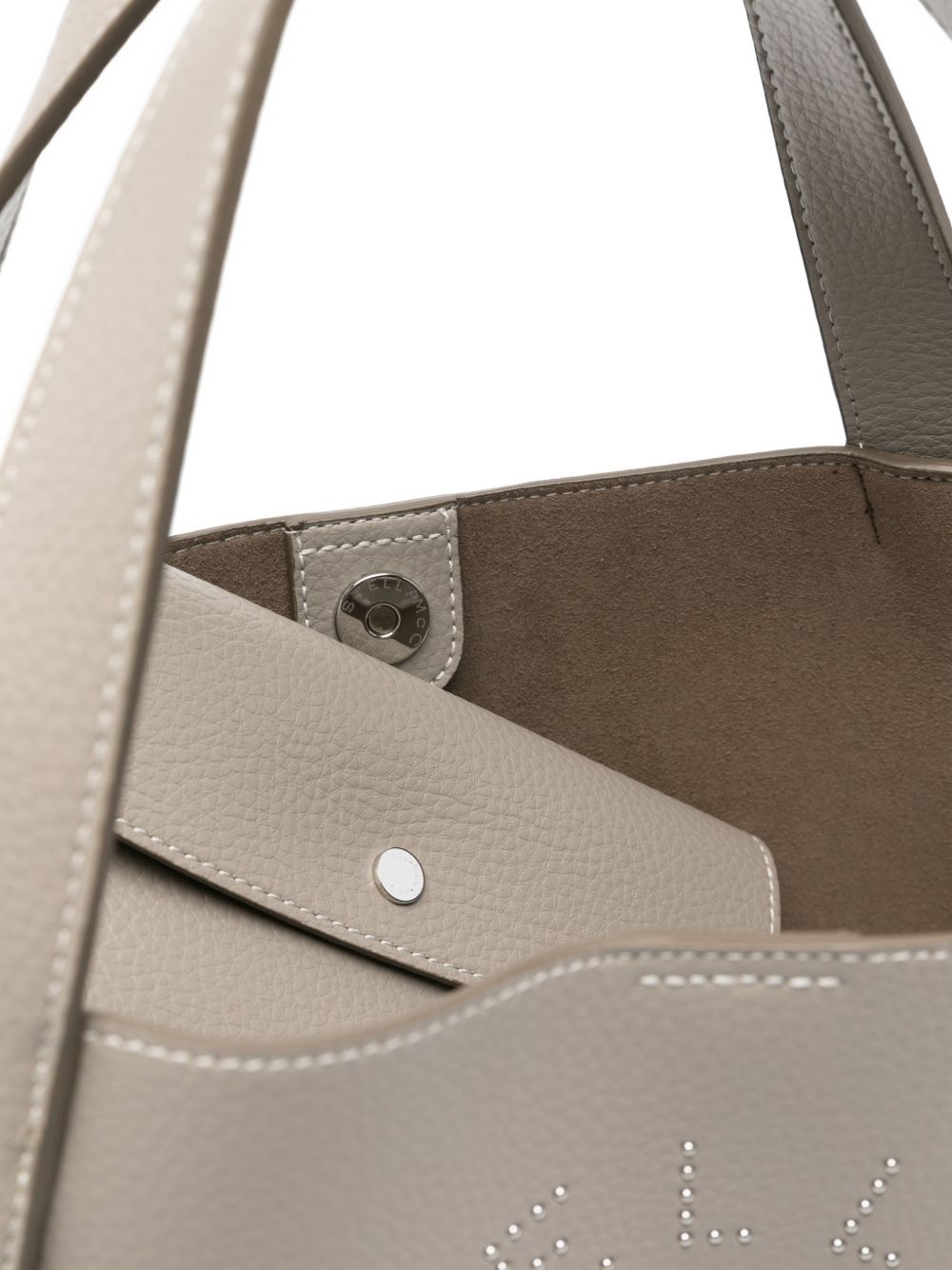 Grey Grained Tote Bag with Detachable Strap for Everyday Use