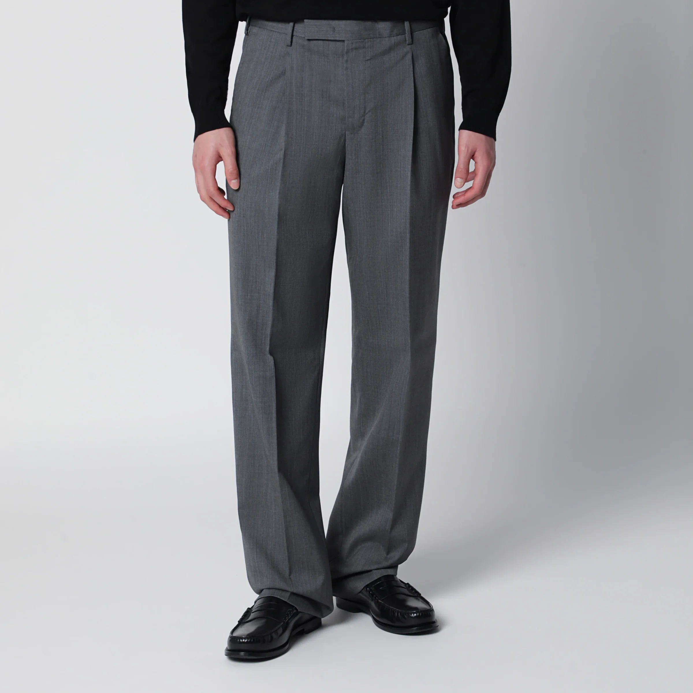 Grey Virgin Wool Pants for Comfortable Everyday Wear