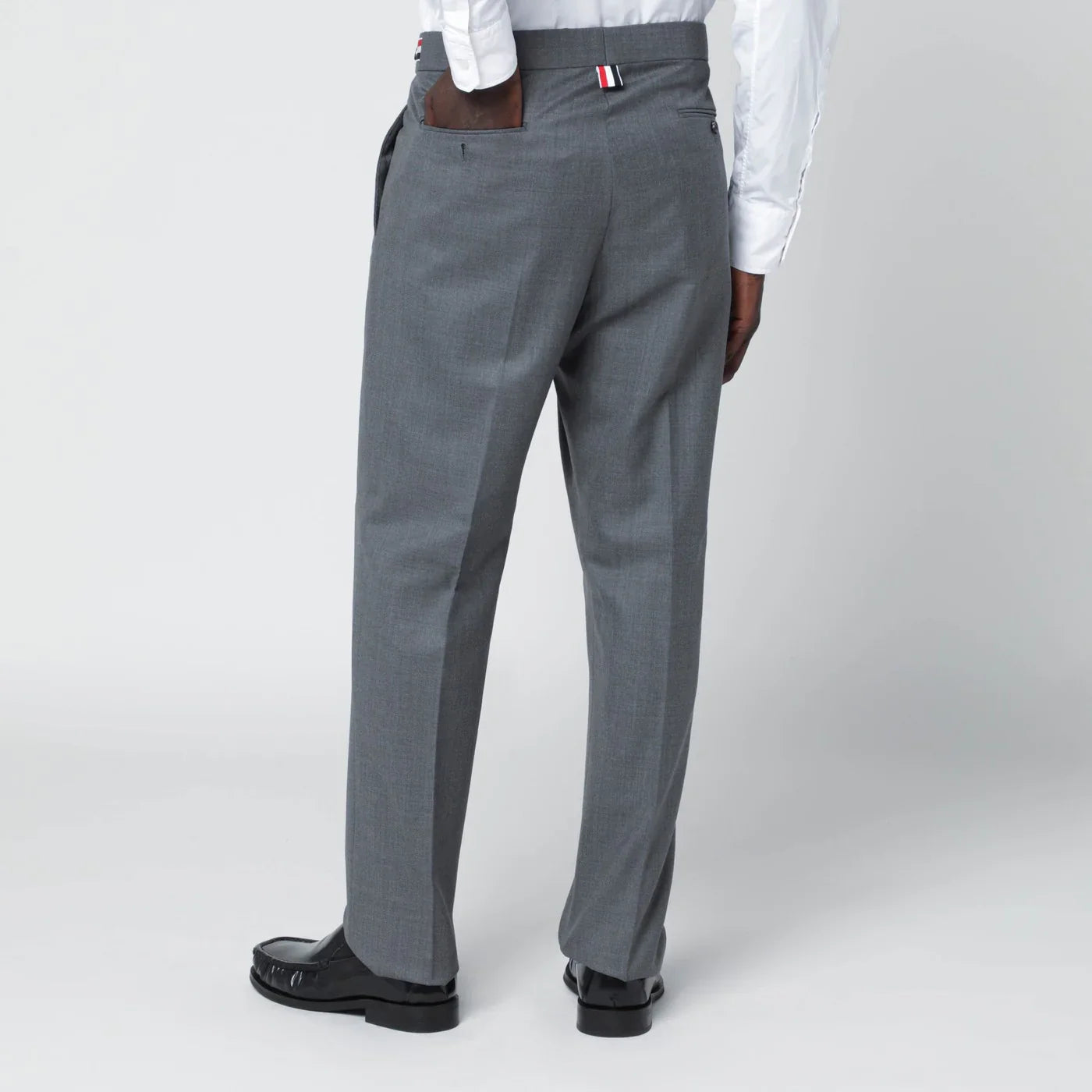 Grey Wool Comfort Fit Trousers for Everyday Wear
