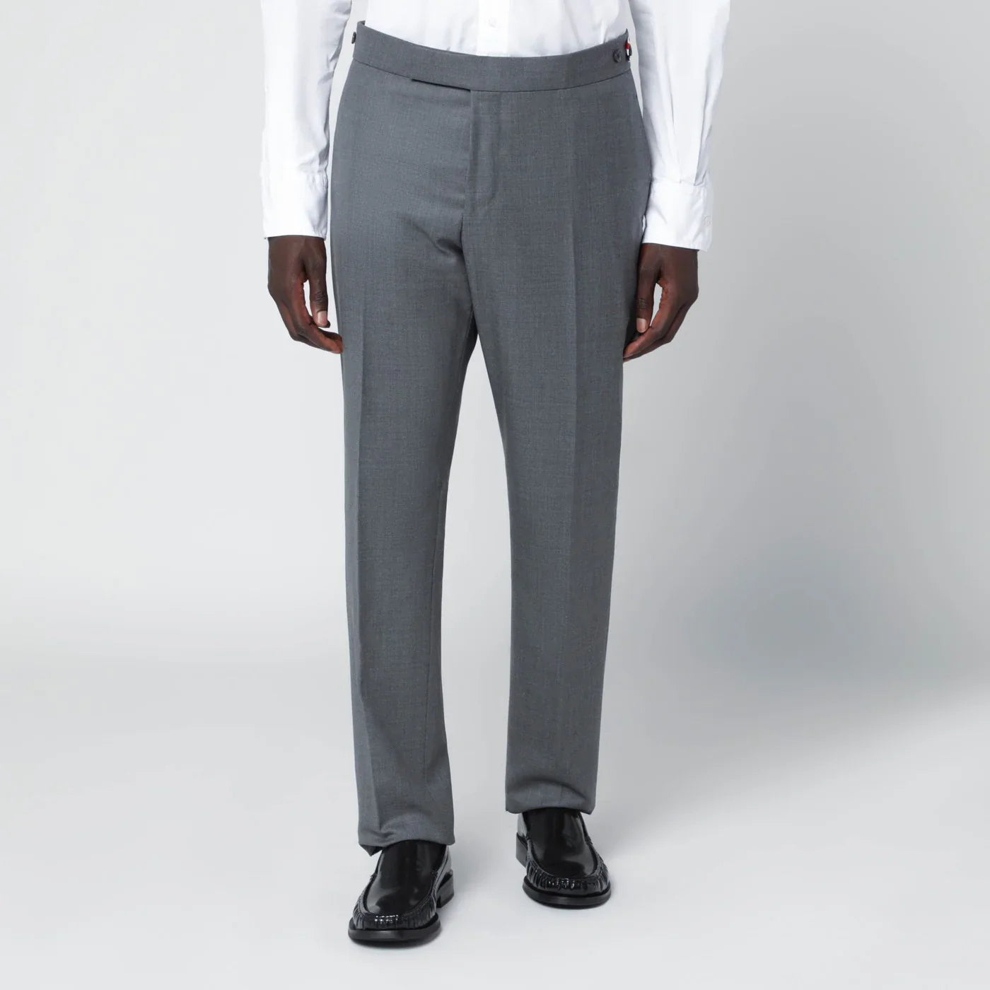 Grey Wool Comfort Fit Trousers for Everyday Wear