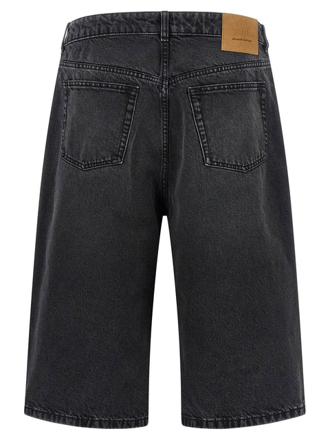 Ami Paris Denim Bermuda Shorts