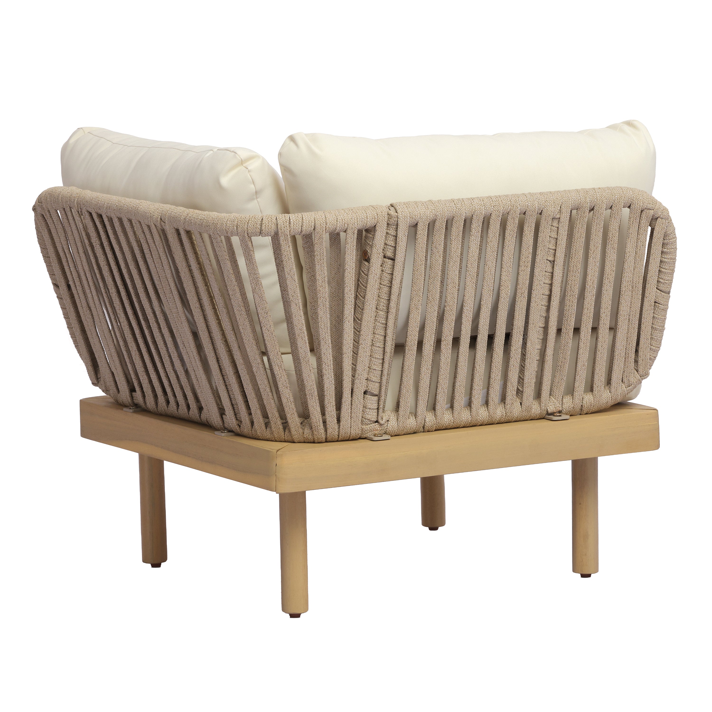 Harbor Luxe 7-Piece Acacia Wood Outdoor Sectional Sofa Set