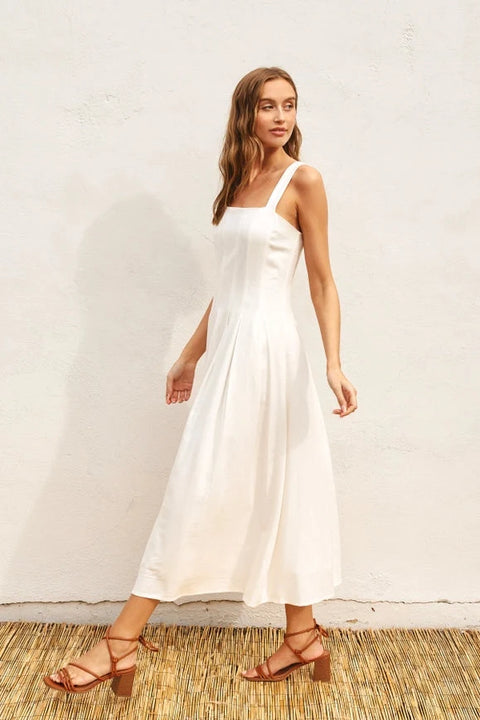 Heaven Sent Maxi Dress with Seam Detail Ivory