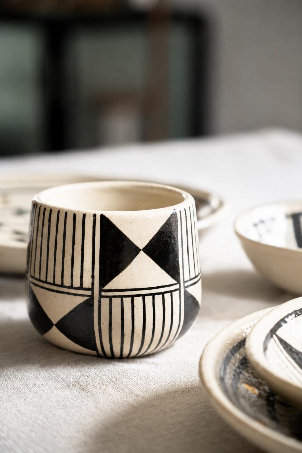 Hand Painted Coffee Mug : Handmade Stoneware Heritage Collection