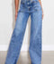 High-Rise Square Pocket Wide Leg Jeans