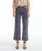 High Rise Wide Leg Twill Pants(Raw Hem,Button Fly) GRAPHITE