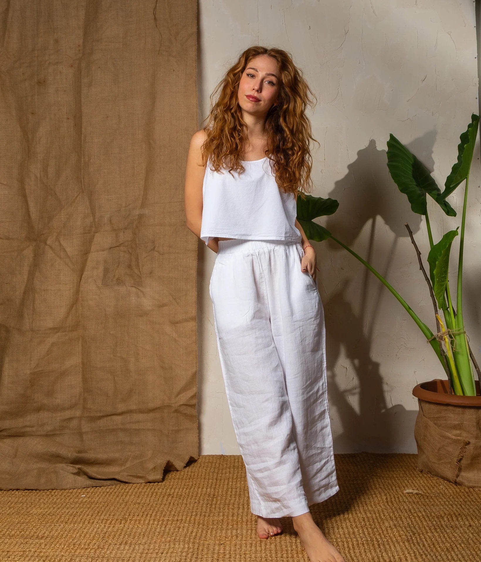 High Waisted Linen Pants