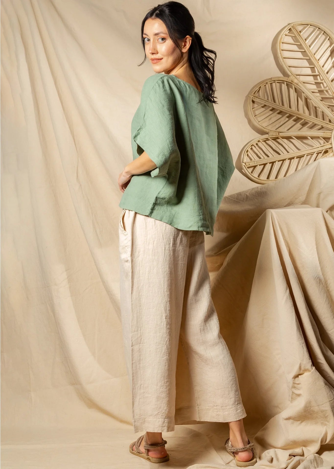 High Waisted Linen Pants