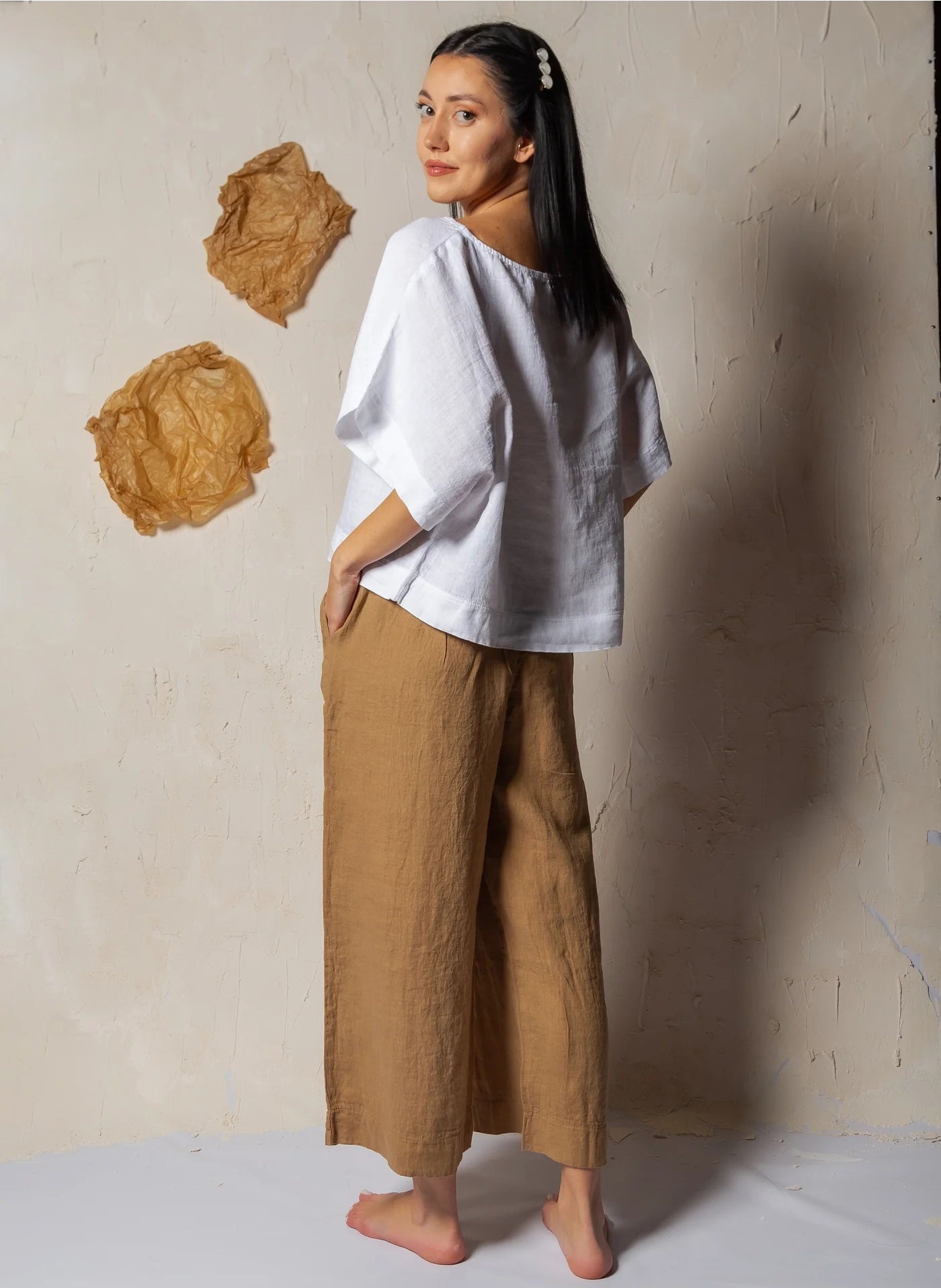 High Waisted Linen Pants