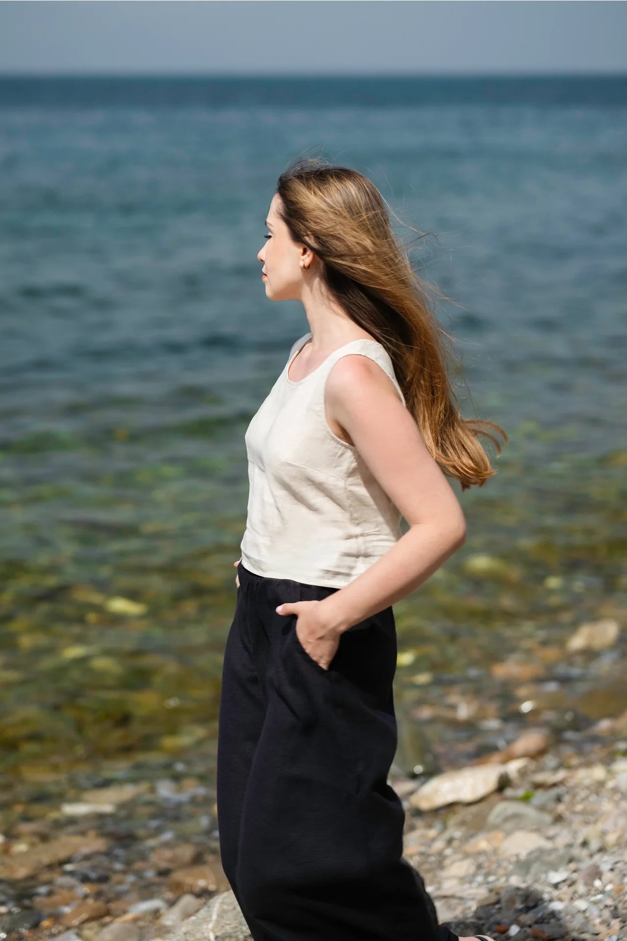 High Waisted Linen Pants