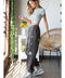Hight Waist Multi Patches Jogger Pants CHARCOAL
