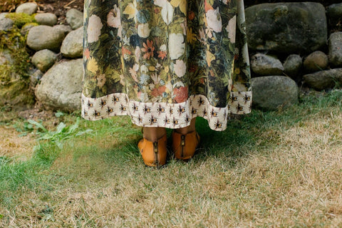 I Dream In Flowers Bohéme Slip Dress with Bees Detail