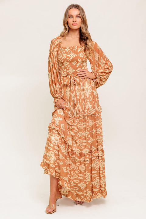 COSMOPOLITAN ELEGANCE WOVEN MAXI DRESS