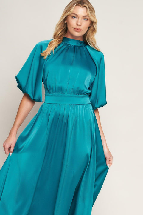 PETAL PROWESS WOVEN MIDI DRESS