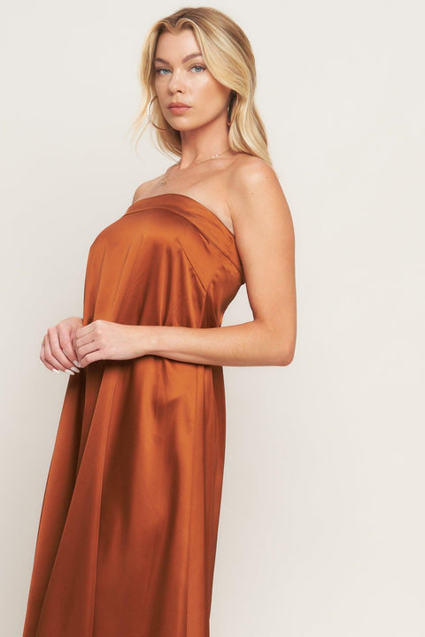 FROSTY ELEGANCE WOVEN MIDI DRESS