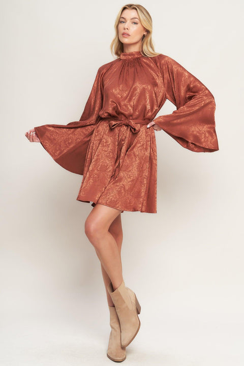 BY ANY MEANS WOVEN SATIN MINI DRESS