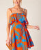 STOPPING TIME ORANGE WOVEN MINI DRESS