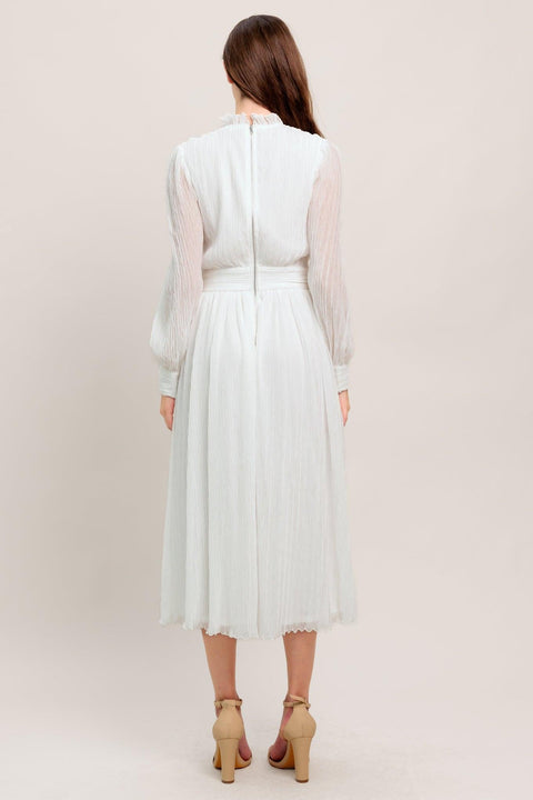 FOREVER WAITING WOVEN MIDI DRESS