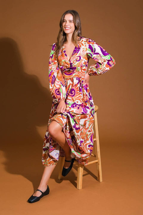BLOSSOM BEAUTY WOVEN MIDI DRESS