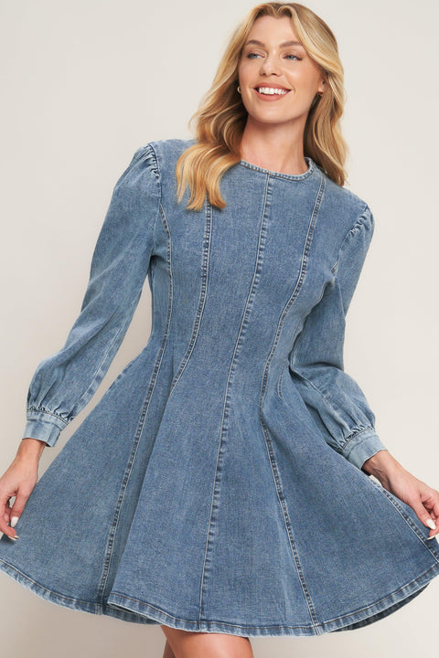 YOUR SWEETIE DENIM MINI DRESS