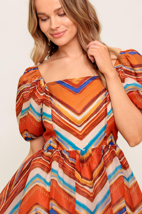 BRIGHT PERSONALITY WOVEN MIDI DRESS