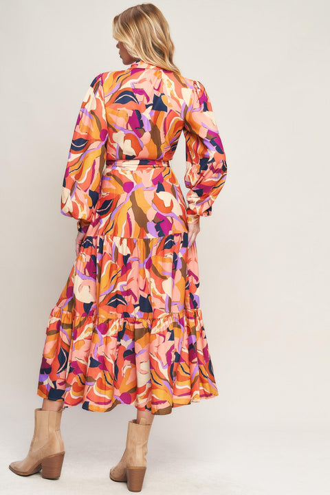 ROSEWOOD ROMANCE WOVEN MIDI DRESS