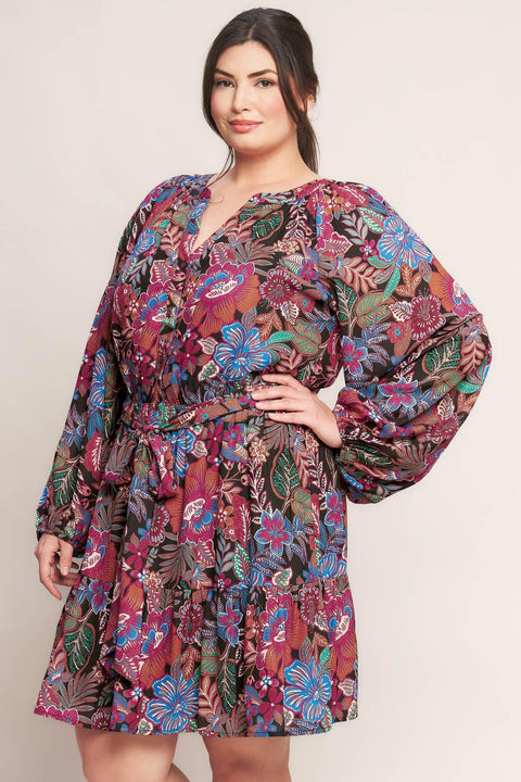FLORAL BLISS WOVEN MINI DRESS