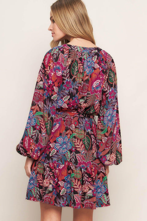 FLORAL BLISS WOVEN MINI DRESS