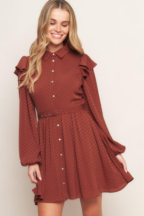CALL IT LOVE WOVEN MINI DRESS