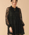 THIS & THAT BLACK WOVEN LACE MINI DRESS