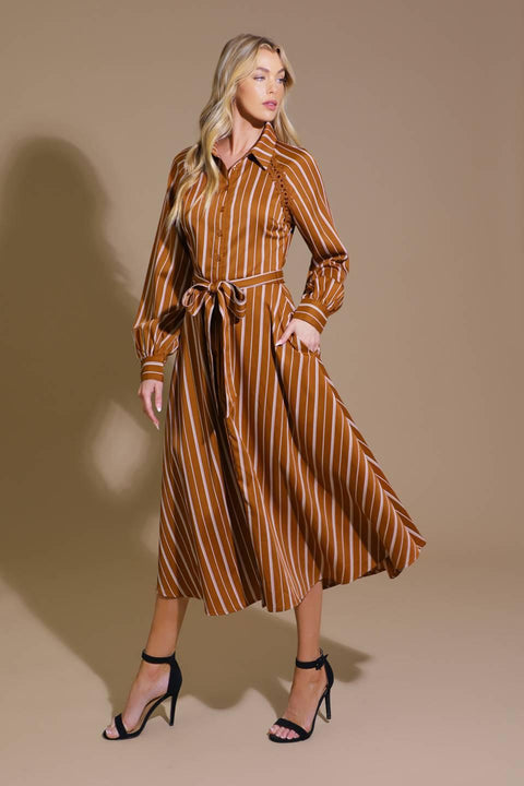FOREVER YOUR GIRL WOVEN MIDI DRESS