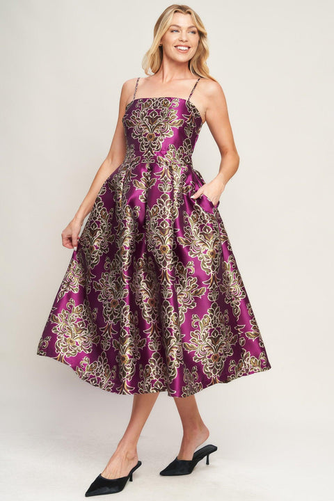 ALONG THE WAY WOVEN MIDI DRESS