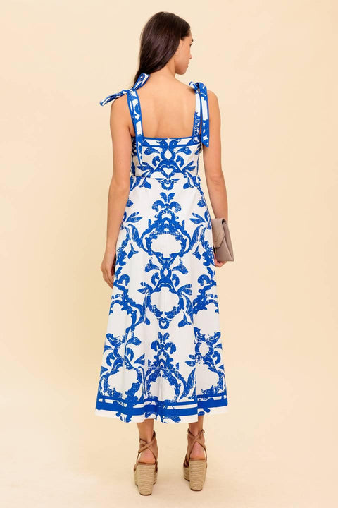 ADAIR PASSPORT TO THE SUN WOVEN MIDI DRESS