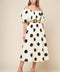 HUMMINGBIRD'S HAVEN OFF WHITE WOVEN MIDI DRESS