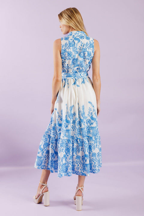 PALM SHORES WOVEN MIDI DRESS